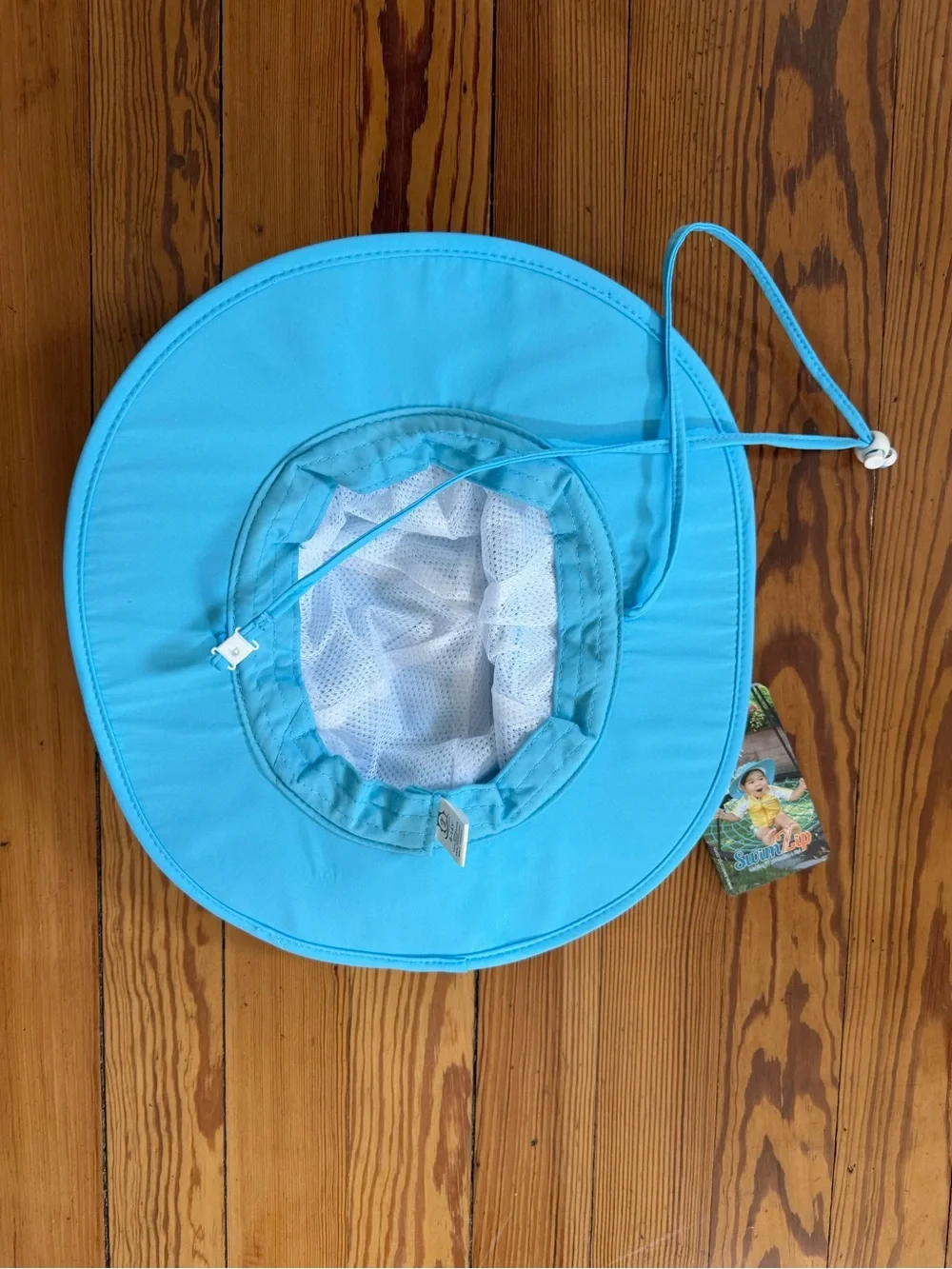 NWT SwimZip UPF 50+ Aqua Wide Brim Sun Hat Kids Size 8–14 Years